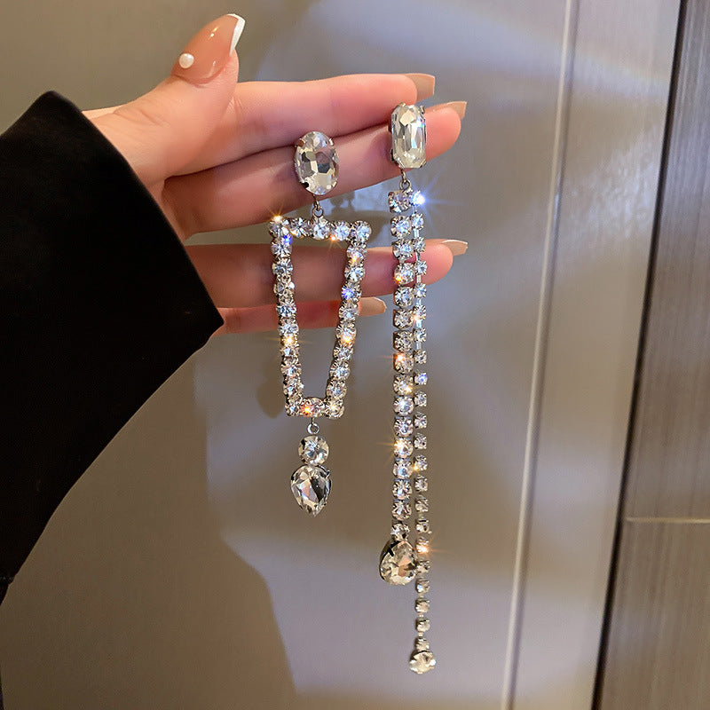 Stylish Heart Star Sequined Tassel Earrings for Women