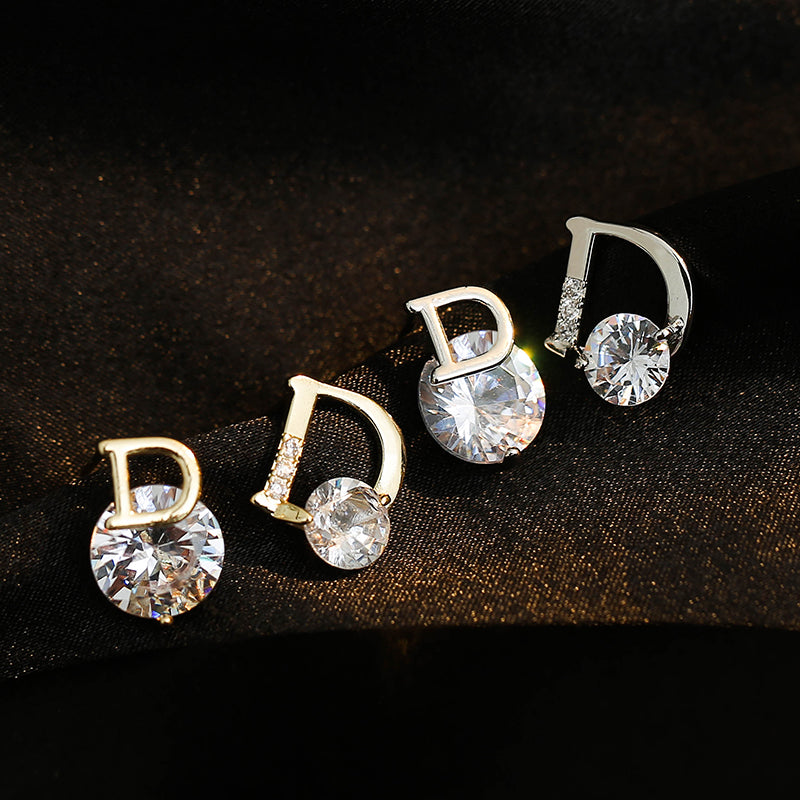 Simple Shiny Asymmetric Earrings for Women’s Parties