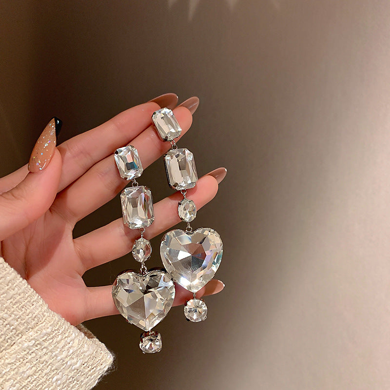 Stylish Heart Star Sequined Tassel Earrings for Women