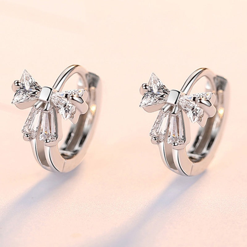 Diamond-Studded Bowknot Women’s Earrings and Studs