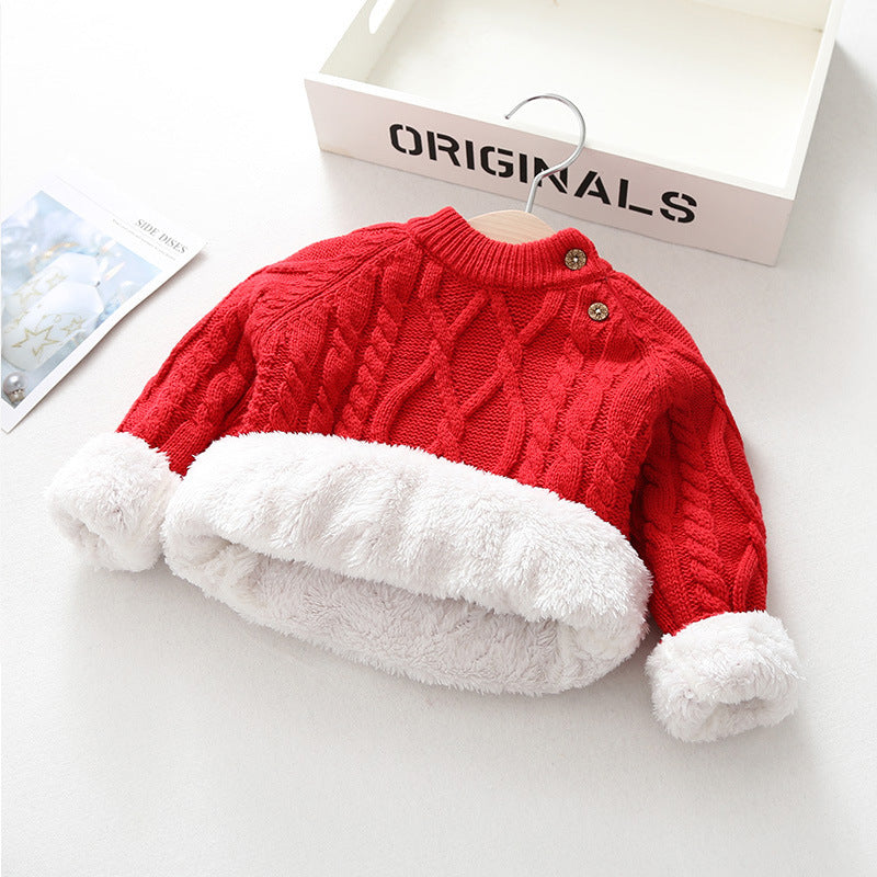 Kids' Thickened Knitted Sweater for Autumn/Winter