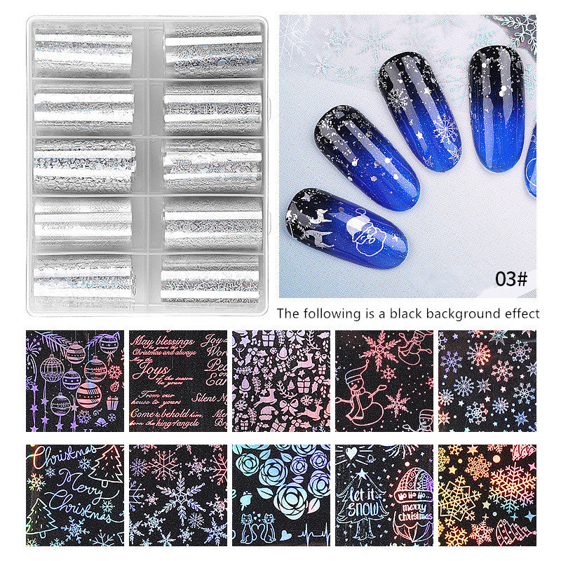Christmas Galaxy Nail Transfer Stickers Set (10 Styles)